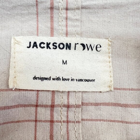 Jackson Rowe Beau Plaid Button-Up Oversized Shirt Dress Beige Size Medium NWOT - Picture 10 of 13